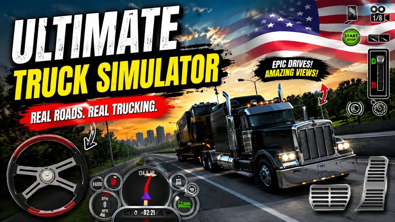 0.8 Ultimate Truck Simulator &ndash; Crazy Highway Drive!😱🇺🇸
