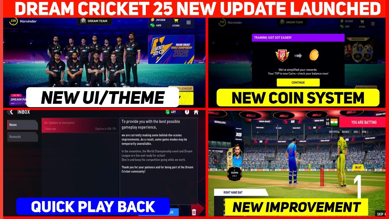 Dream Cricket 25 New Update Released | New UI & More | How To Play Quick Match In Dream Cricket 25