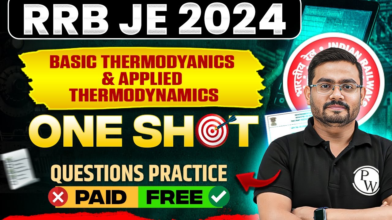 Basic & Applied Thermodynamics in ONE SHOT Questions Practice | RRB JE Mechanical Classes