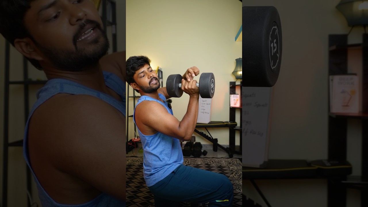 5 home workouts with dumbbells in Telugu