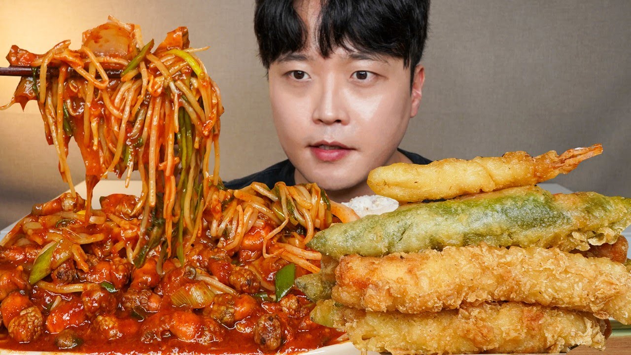 아내표 집밥🍚 🔥🔥매콤한 미더덕찜 오징어튀김 고추튀김 새우튀김 요리 먹방 Water Sea Squirt ASMR MUKBANG REAL SOUND EATING SHOW