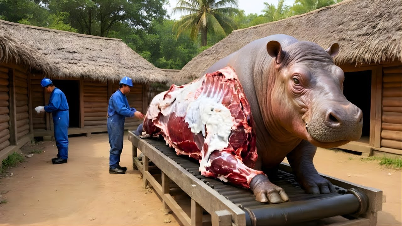 Inside the Hippo Cheese Factory 🧀 | Million-Dollar Hippo Milk Products – Full Process Revealed!