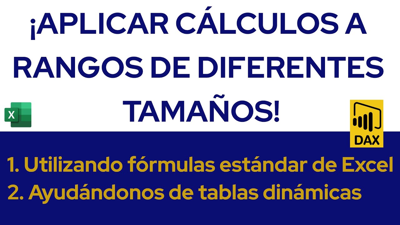 Aplicar cálculos a rangos de diferentes tamaños en Excel.