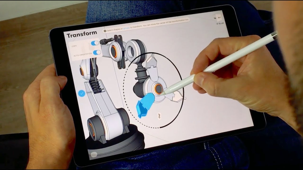 3D modeling a robot arm on iPad with Shapr3D