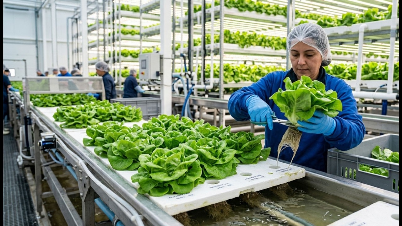 Inside a Modern Hydroponic Farm: Growing Millions of Crisp Lettuce (Full Process)