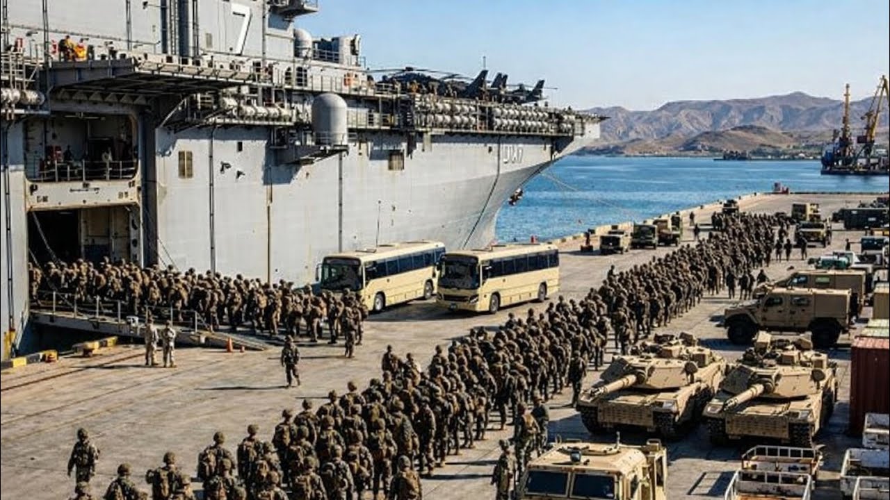 Thousands of Marines from USS Tripoli LHA-7 Arrive Near the Caspian Sea iran