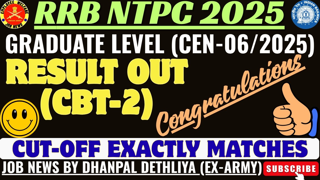 Finally CBT-2 Result Out 😲| RRB NTPC Graduate 2025 | Cut-Off Exactly Match With Analysis| Congrats