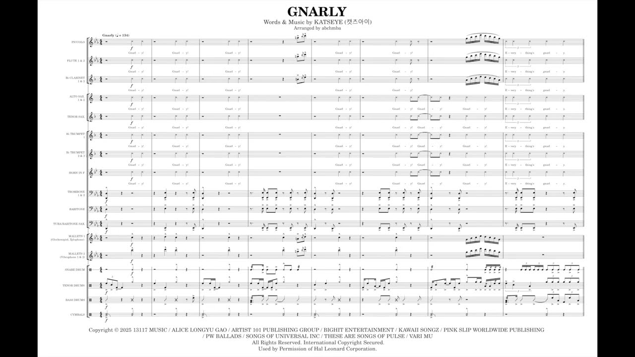 GNARLY (KATSEYE) (캣츠아이) (marching band) (better audio)