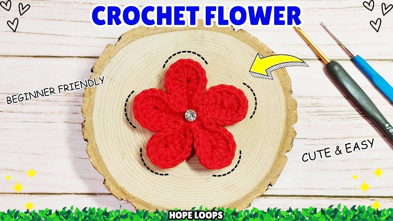 Easy Crochet Flower Tutorial 🌸 Step by Step for Beginners
