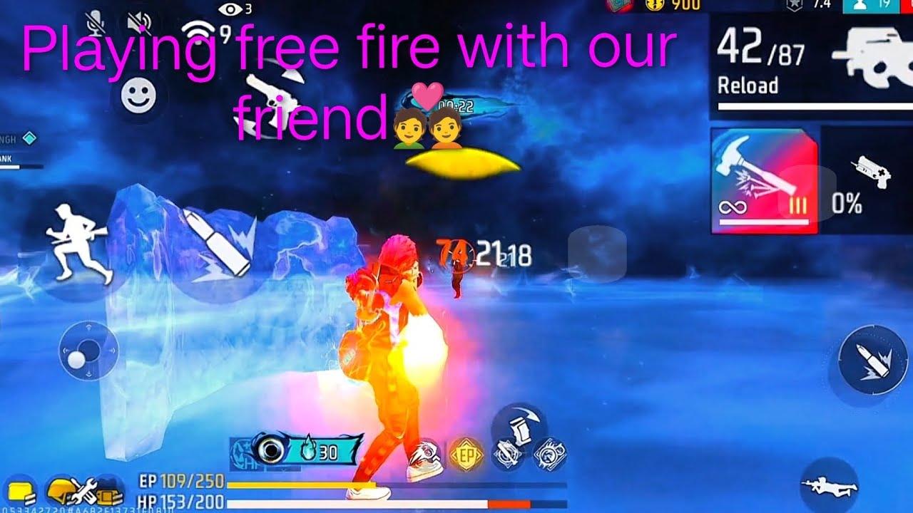 Playing free fire with our friend 💑