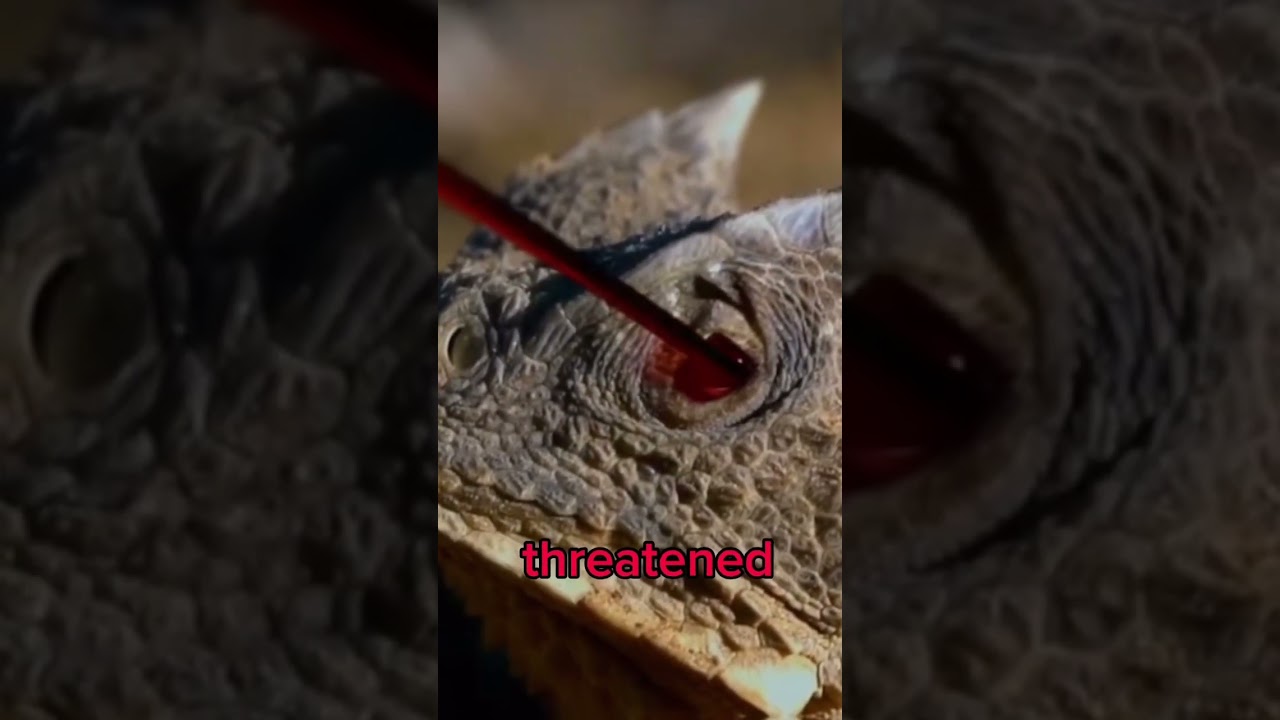 Lizard shooting blood from eyes!!  👀 #shorts
