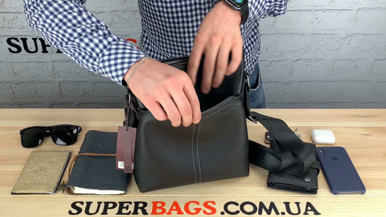 Обзор кожаного мужского мессенджера Tiding bag (23424)