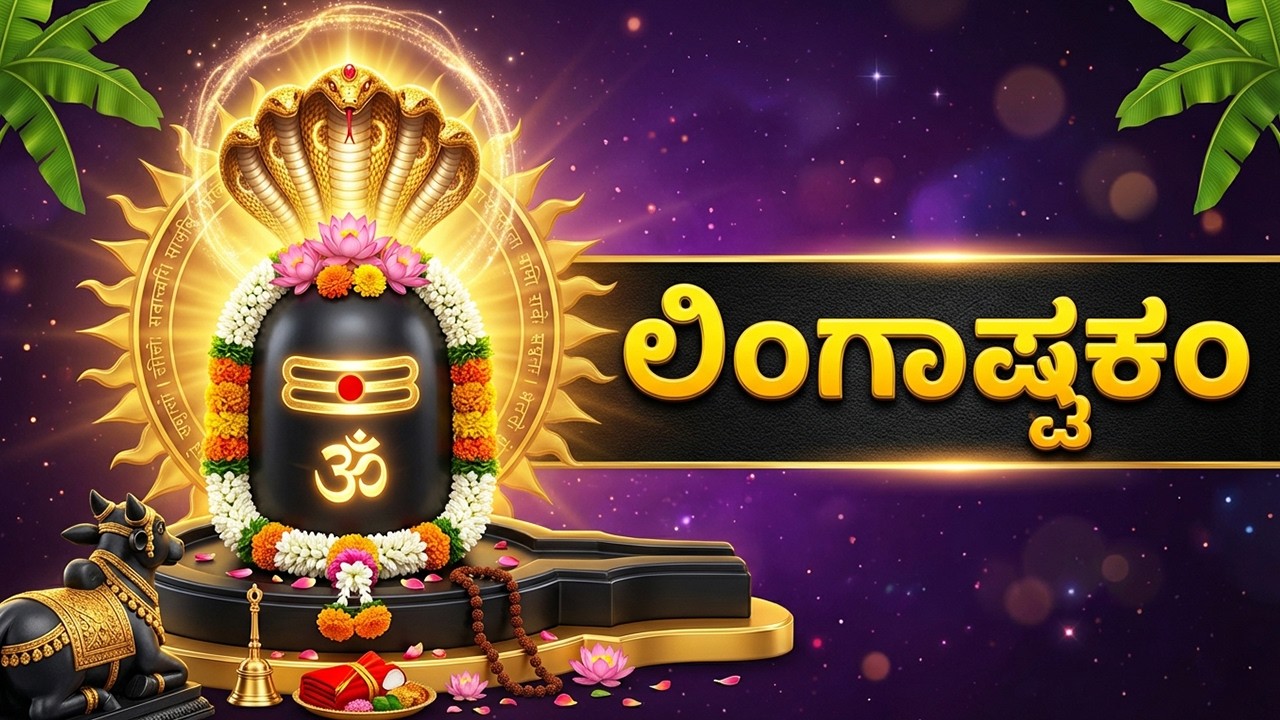 ಲಿಂಗಾಷ್ಟಕಂ | Lingashtakam Kannada With Lyrics | Shiva Bhakti Geethegalu | Shiva Bhakti Songs Kannada