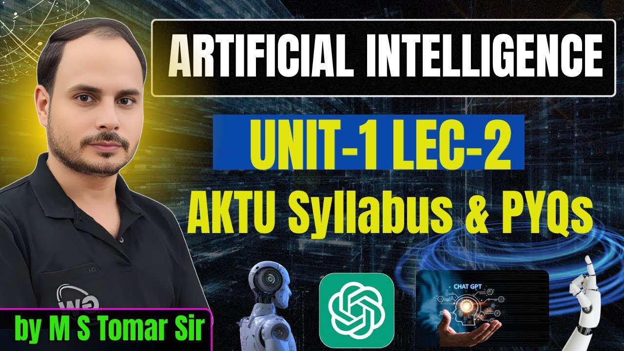 Artificial Intelligence Unit-1 | Lec-2  | AKTU 7th & 5th Sem |  by M S Tomar Sir | Gateway Classes