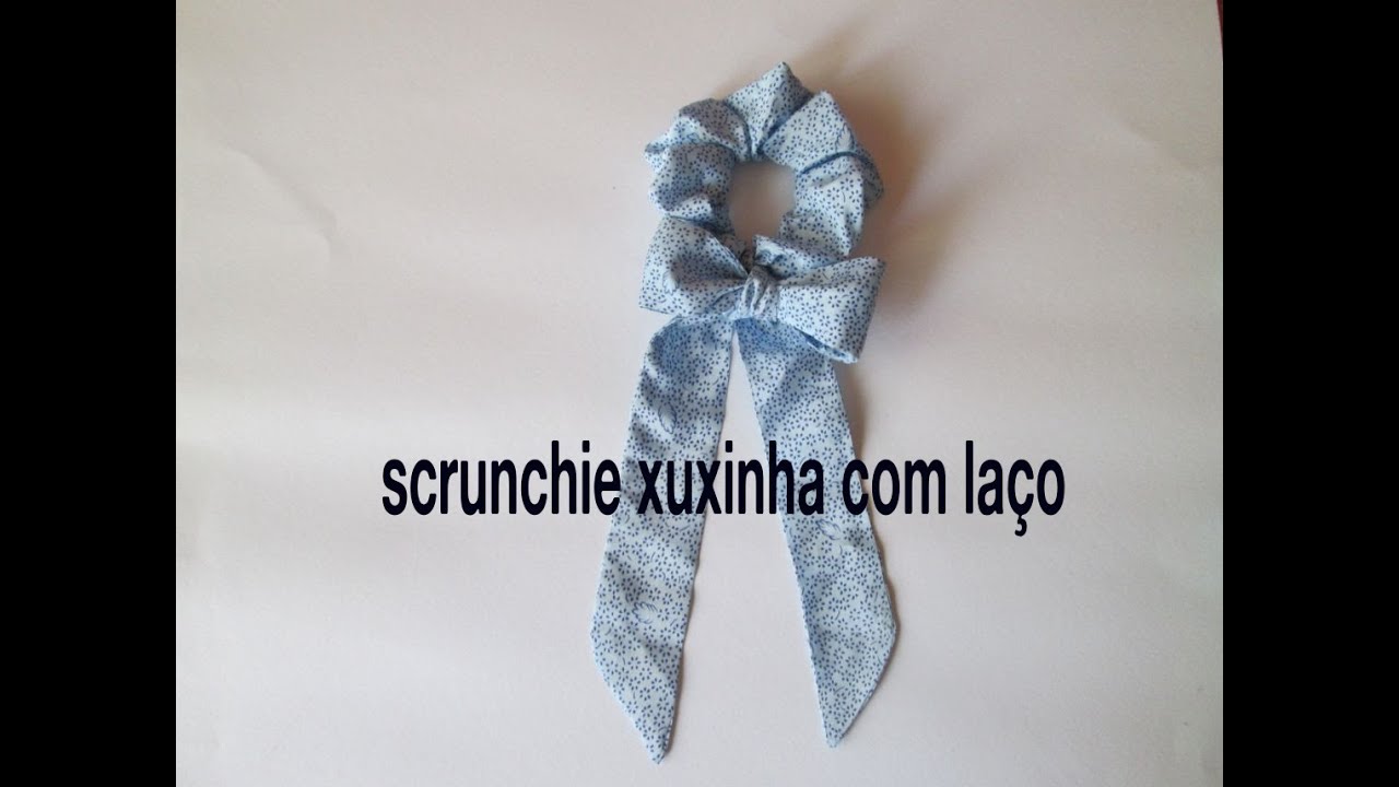 Como fazer scrunchie xuxinha com laço  How to make scrunchies