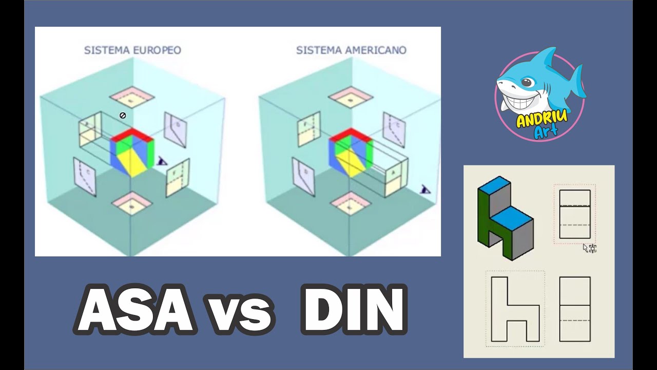 Domina los Tipos de Vistas en Dibujo Técnico ASA vs  DIN
