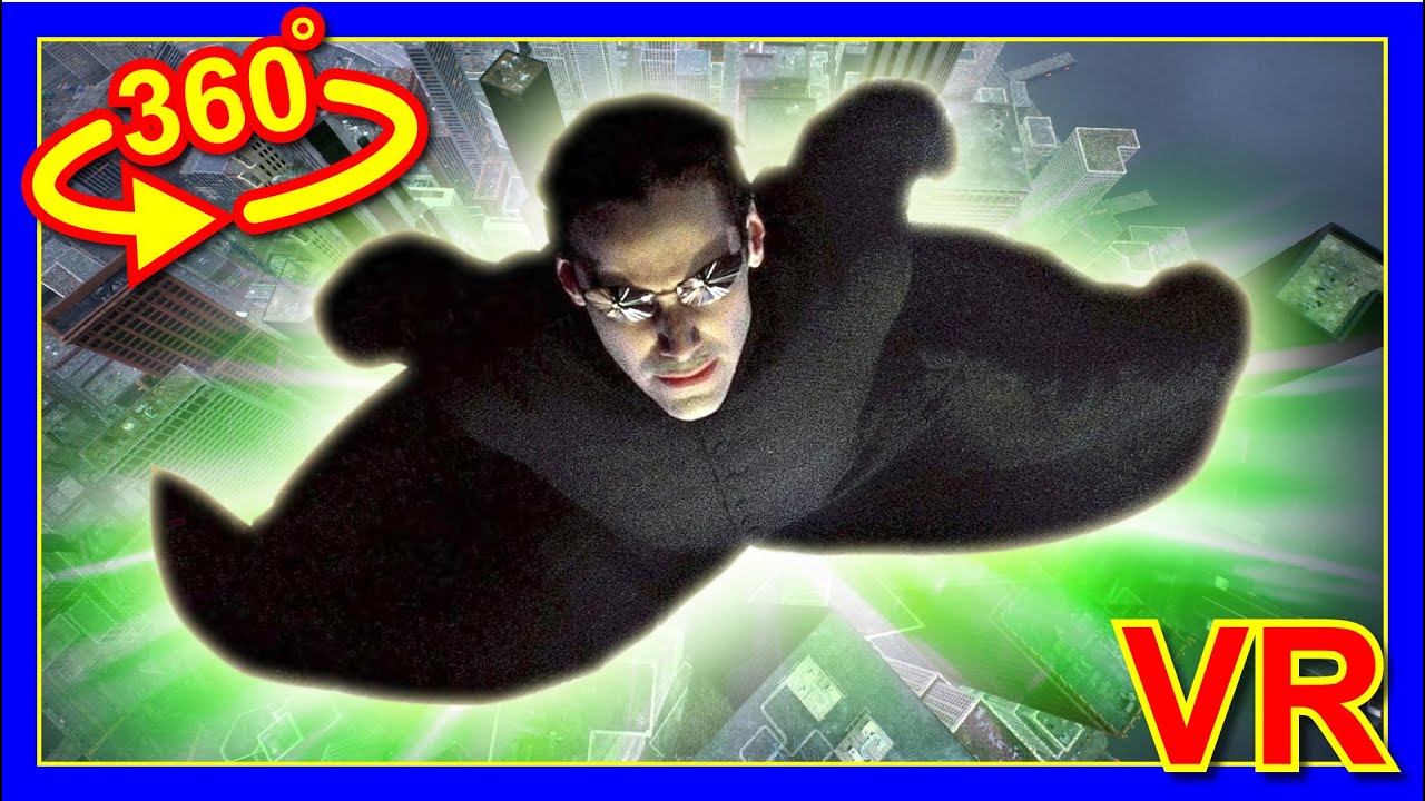 VR 360&deg;   Flight Over Matrix City like a Superhero_02  - VR 4K  | Falling | Oculus