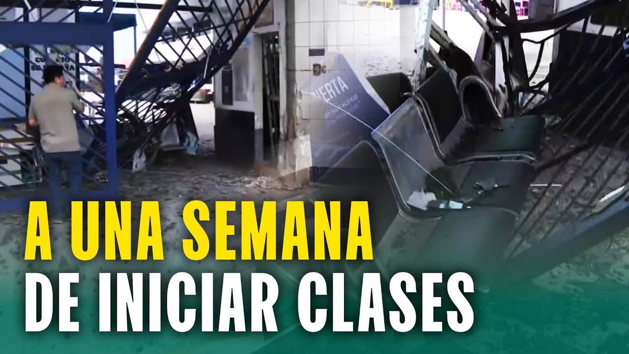 Criminales detonan explosivo en colegio de Ventanilla: Entrada quedó totalmente destrozada