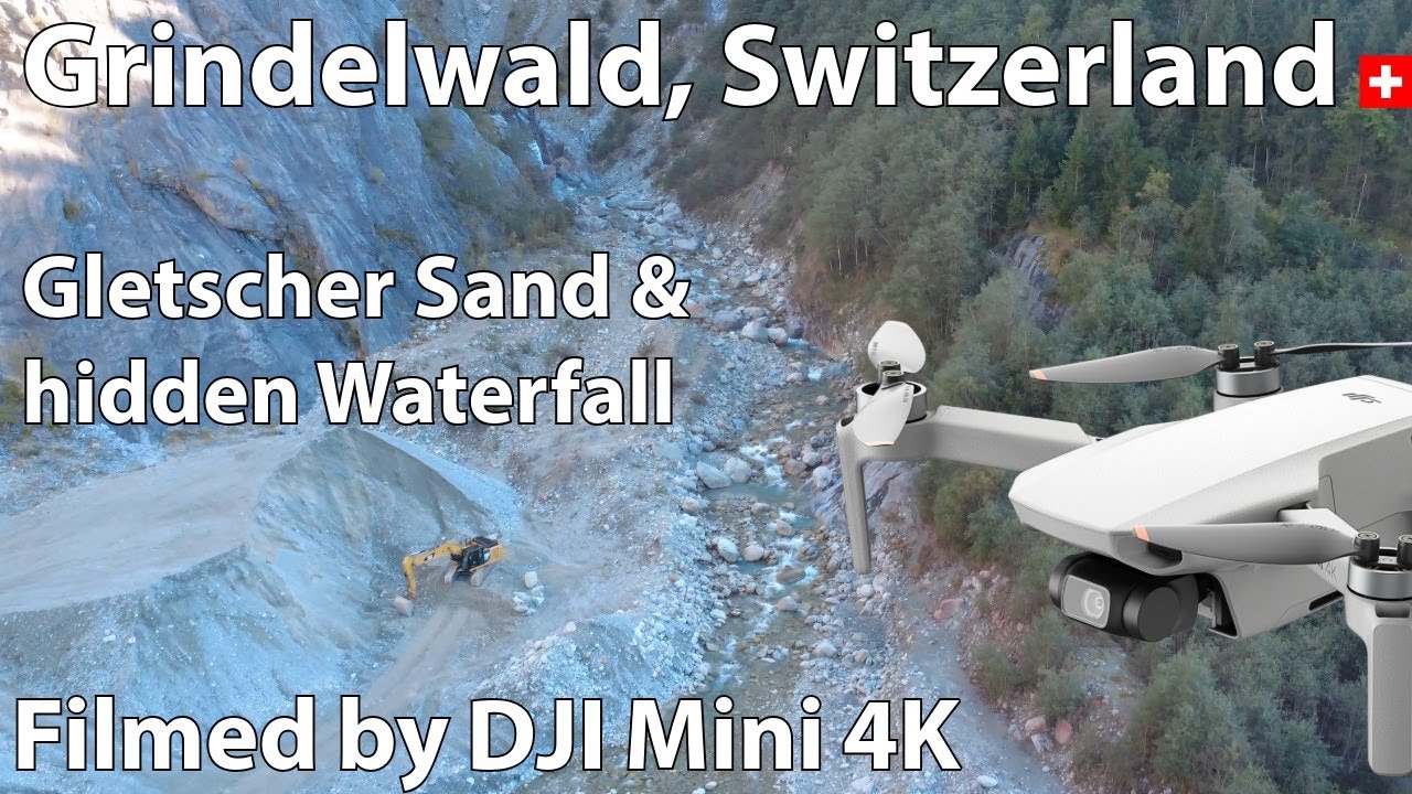 Drone Video Grindelwald Gletscher Sand & hidden Waterfall Switzerland