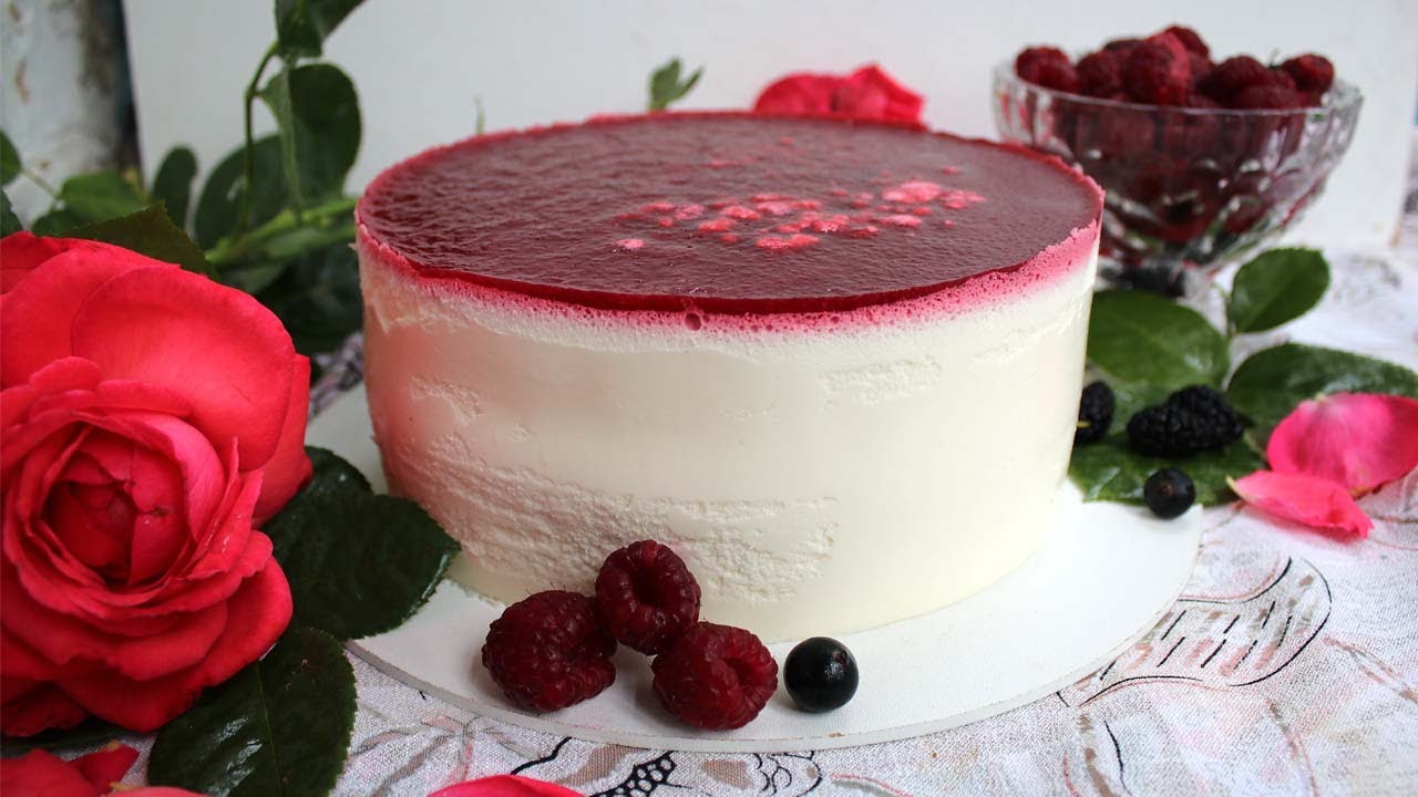 Малиново-кокосовий мусовий торт🥥