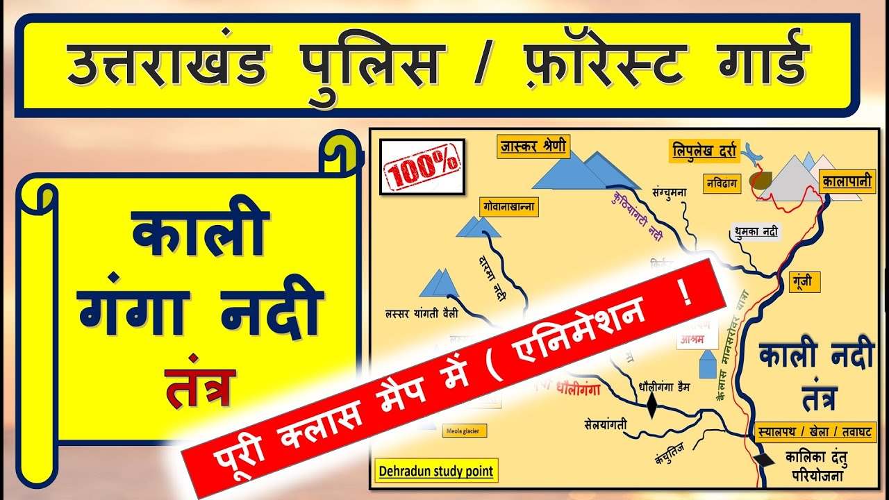 Uttarakhand River System | काली गंगा नदी तंत्र ( map ) | uttarakhand nadi tantra | #uksssc  #ukpsc