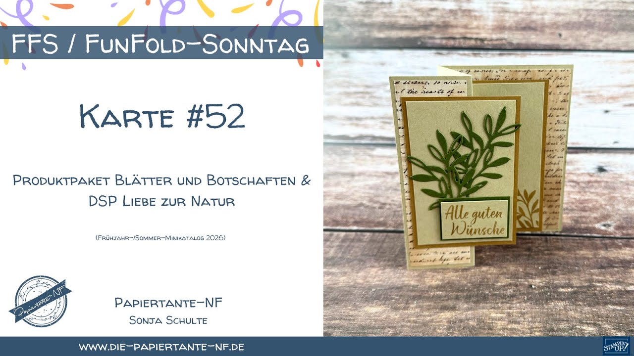FunFold Karte #52: Männerkarte mit PP Blätter und Botschaften von Stampin' Up!