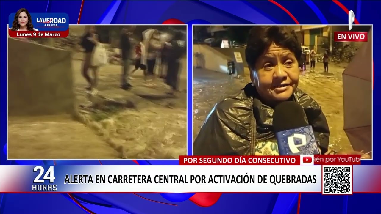 Alerta en Carretera Central por activación de quebradas en Chosica
