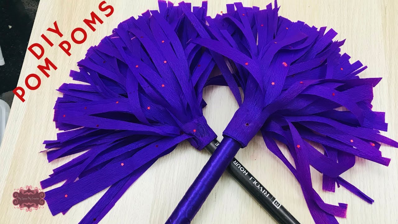 How to make cheerleading pom poms /easy cheerleading pom poms diy