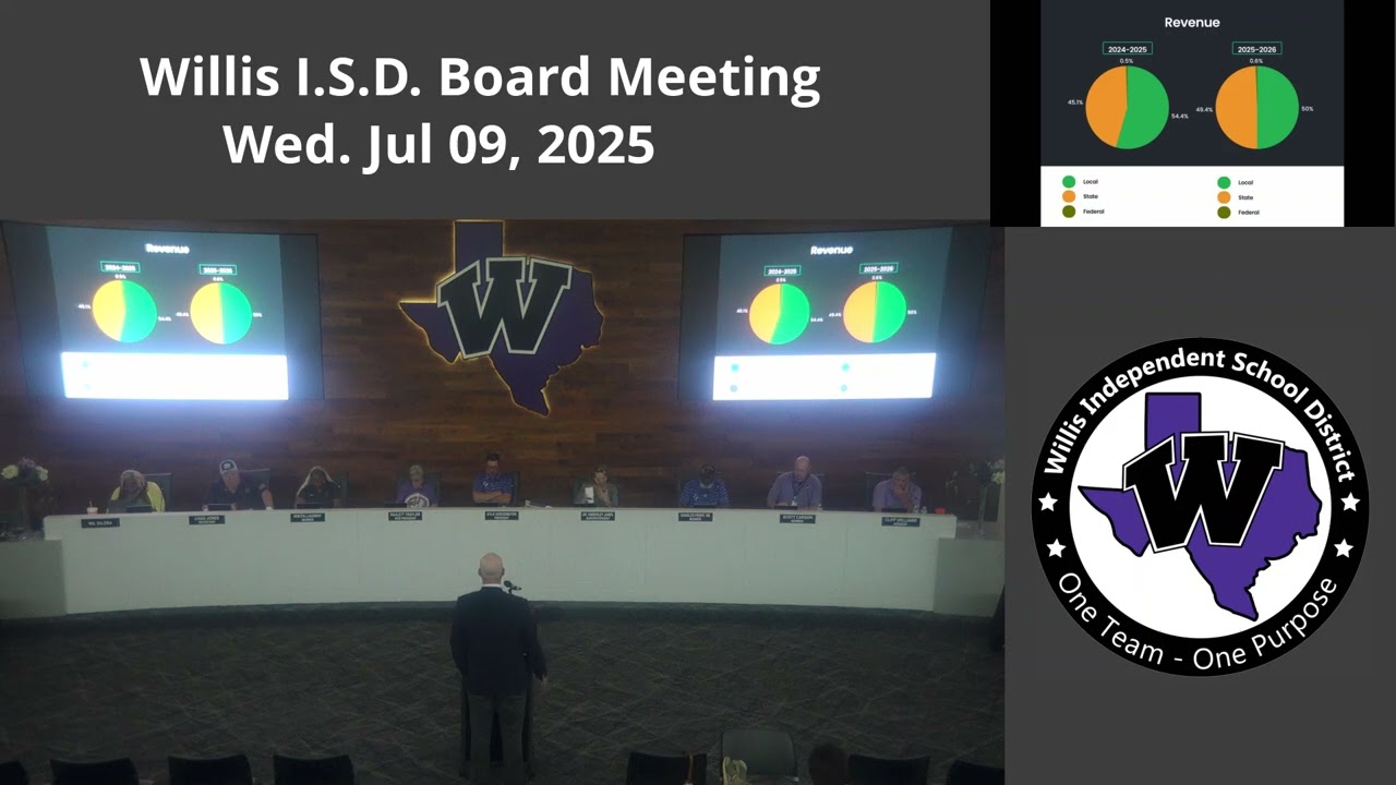 Willis ISD Board Meeting - July 9, 2025