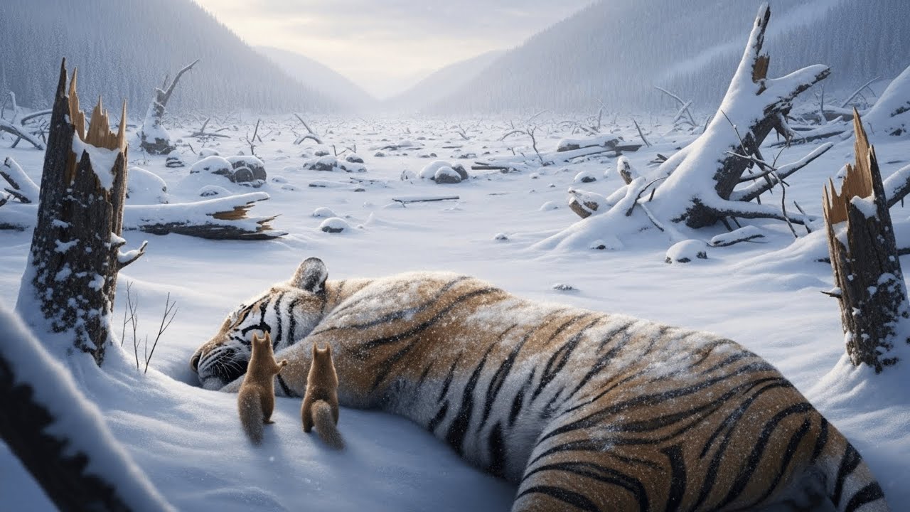 El tigre que protegió a dos diminutas vidas… y pagó el precio final por amor