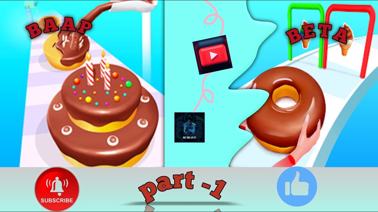 Bakery stack game 🍰 cake stack game (BAAP VS BETA PART-1)😱🎮💯