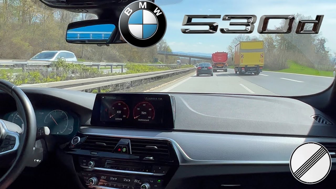 BMW G31 530d xDrive Touring Top Speed on German Autobahn POV DRIVE 265hp - G30