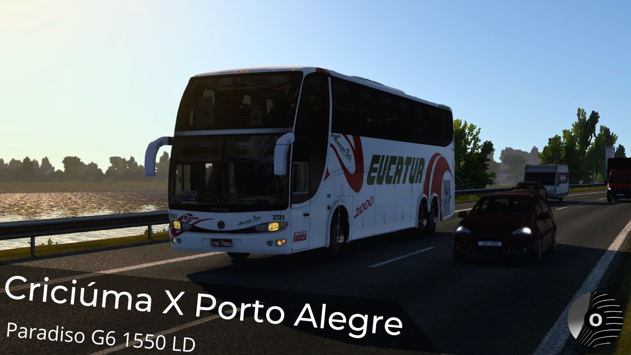 ETS2 - CRICIÚMA x PORTO ALEGRE com o PARADISO G6 1550 LD da EUCATUR! Mapa RBR
