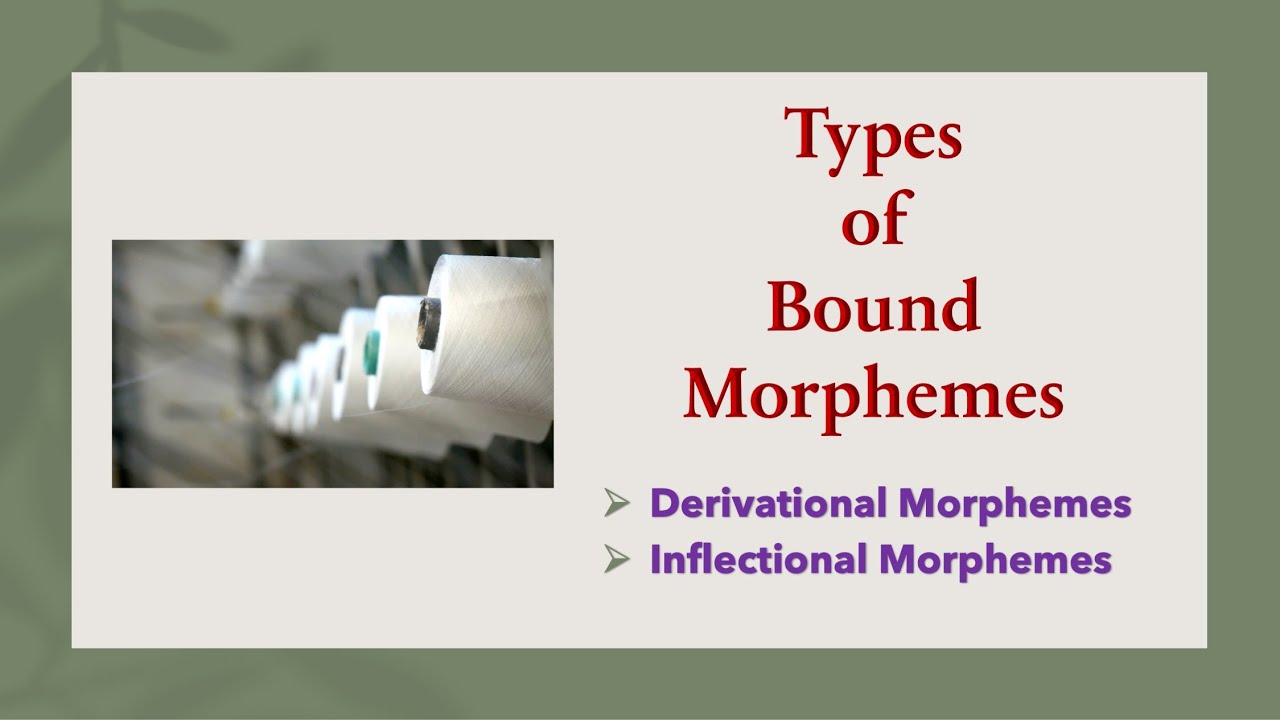 (Lecture-7), Types of Bound Morphemes (Derivational Morphemes and Inflectional Morphemes