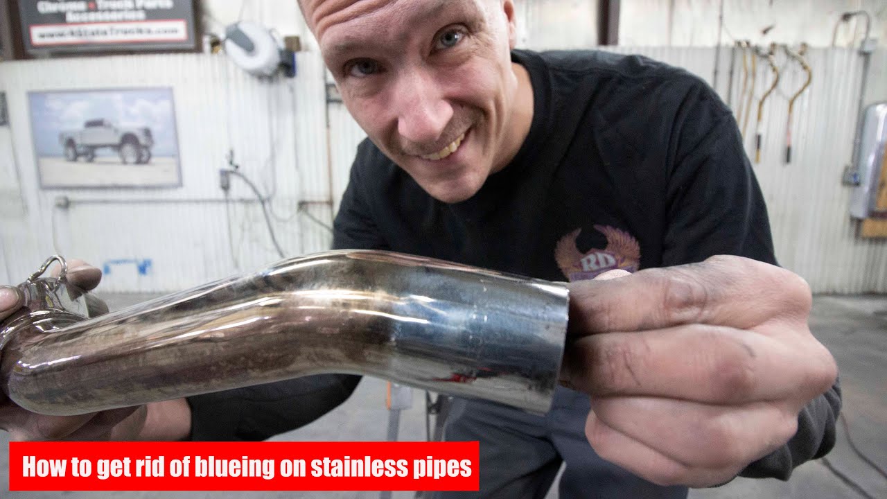 How to remove blueing from stainless steel pipes - Evan's Detailing and Polishing