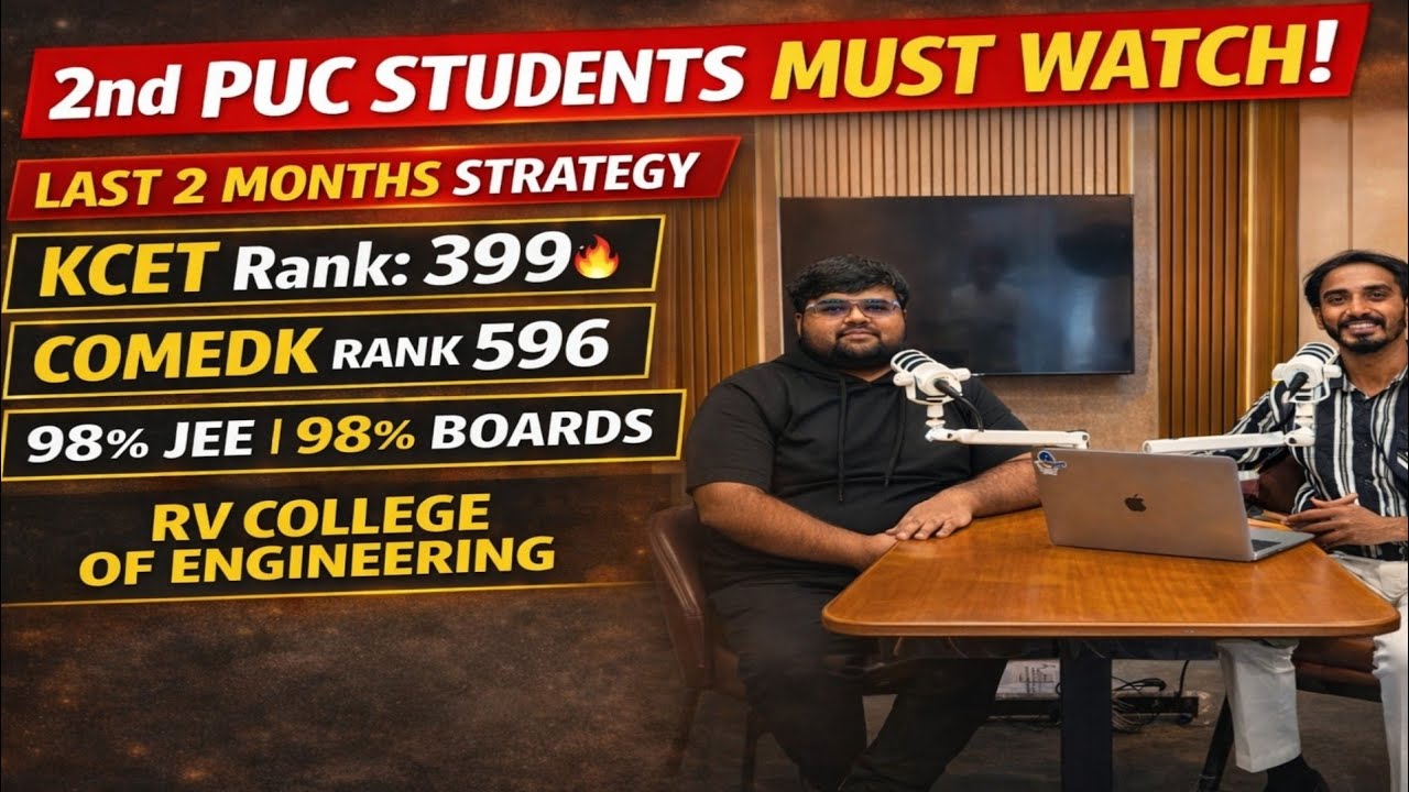 KCET Rank 399 | COMEDK Rank 596 | 98% Boards & 98 Percentile JEE | Kannada Podcast