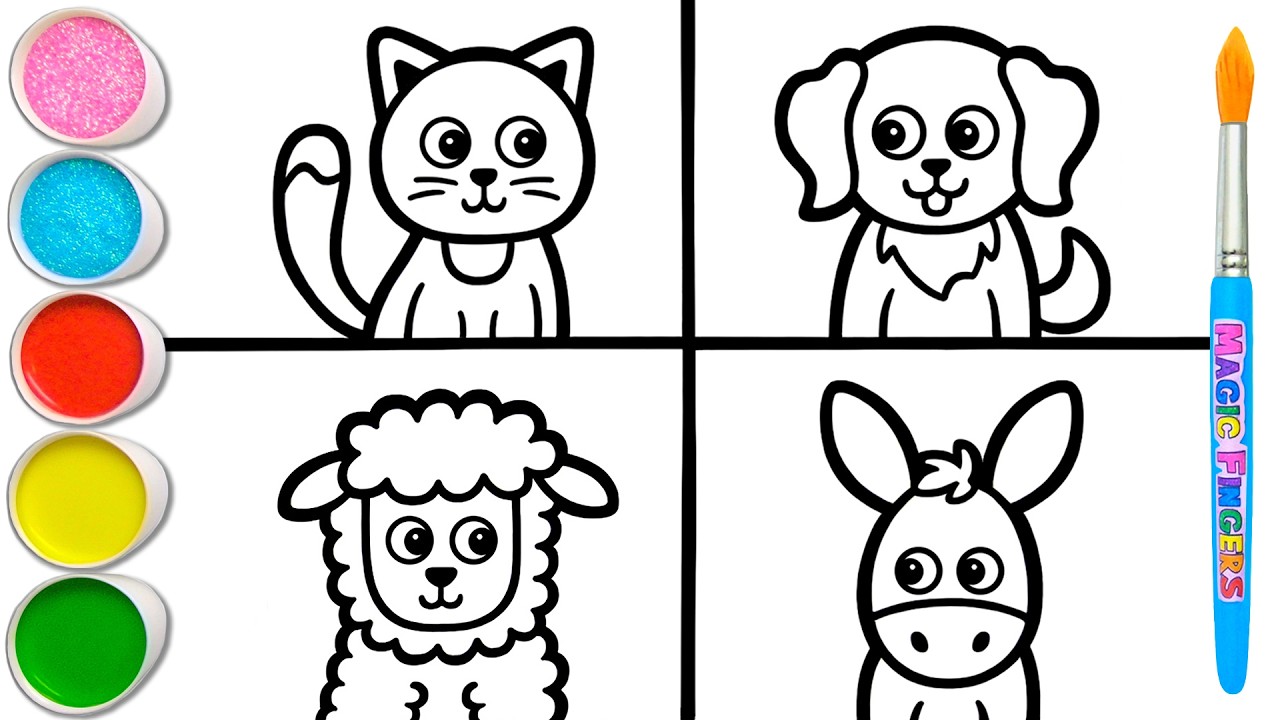 Hewan Ternak Menggambar, Melukis, Mewarnai untuk Anak dan Balita | Belajar Menggambar Mudah #349