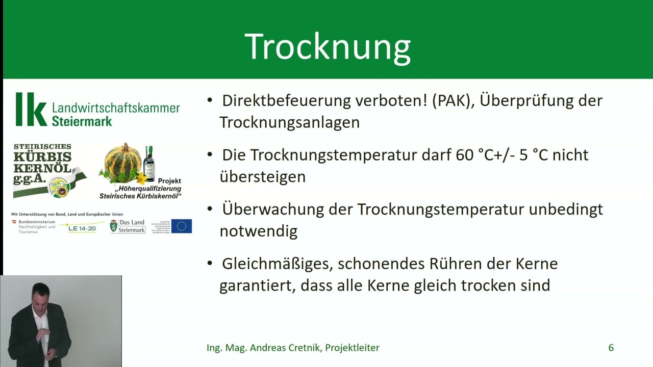 Kürbisernte und Rohwarenbearbeitung - Ing.Mag. Andreas Cretnik