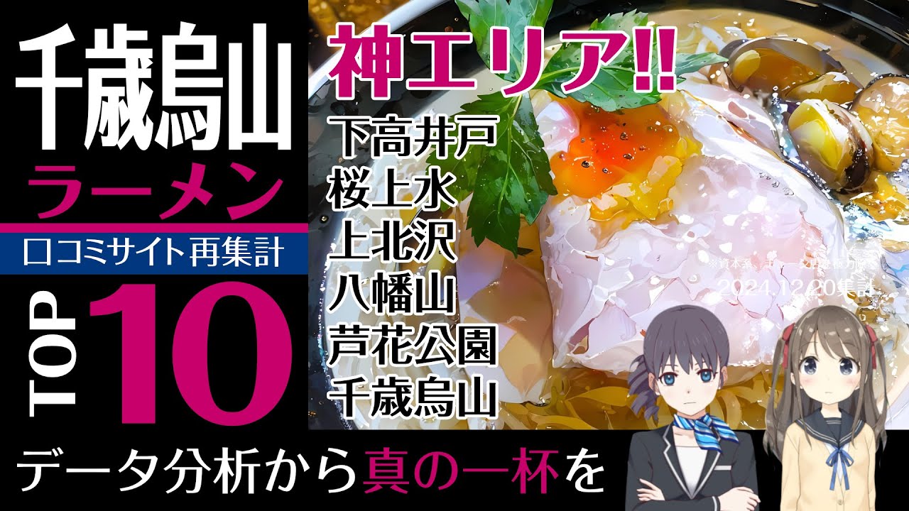 ウサ耳ランキング・ラーメン＠千歳烏山TOP10｜京王線No1【2024年冬】