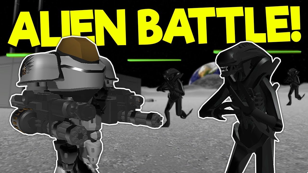MARINE MECH VS ALIENS BATTLE ON THE MOON! - Ravenfield Mods Gameplay