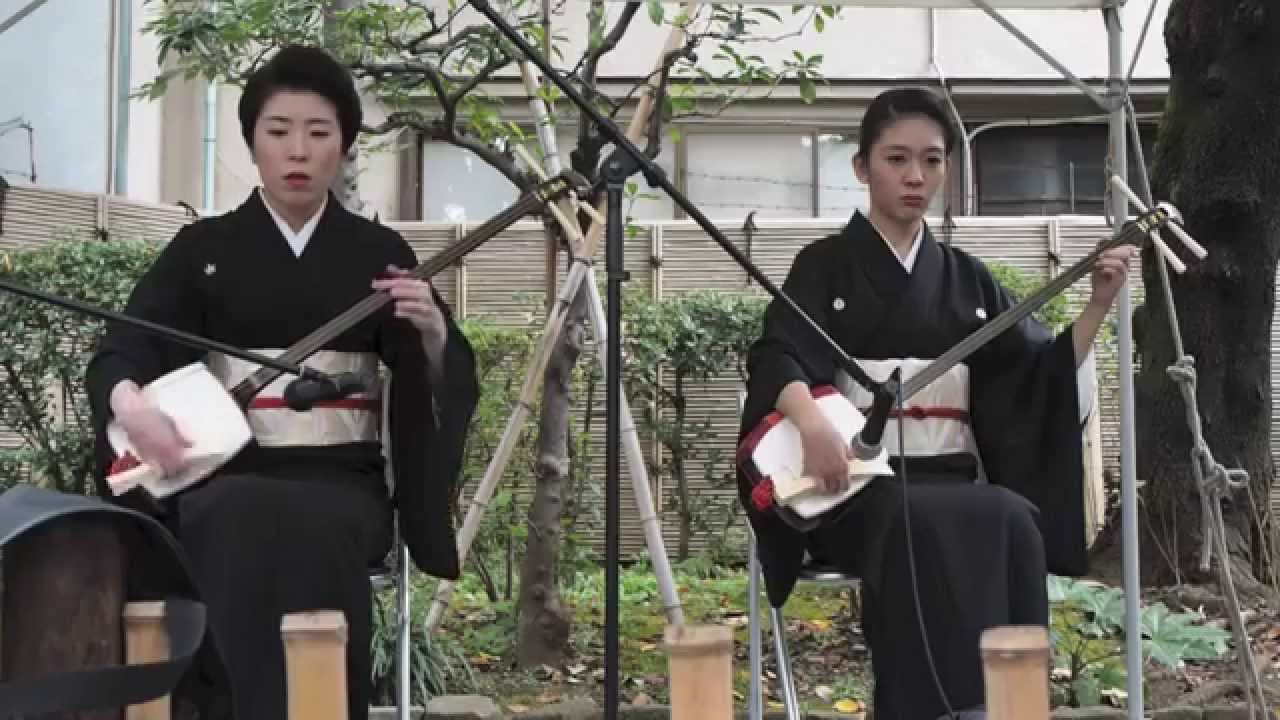 2014谷中まつり　滝流しの合方（岡倉天心記念公園）