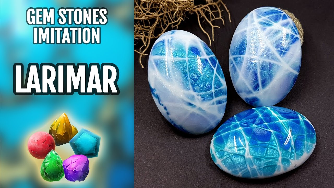 Polymer Clay Tutorial. Larimar Gemstone. Polymer Clay Realistic Natural Gemstone imitation technique