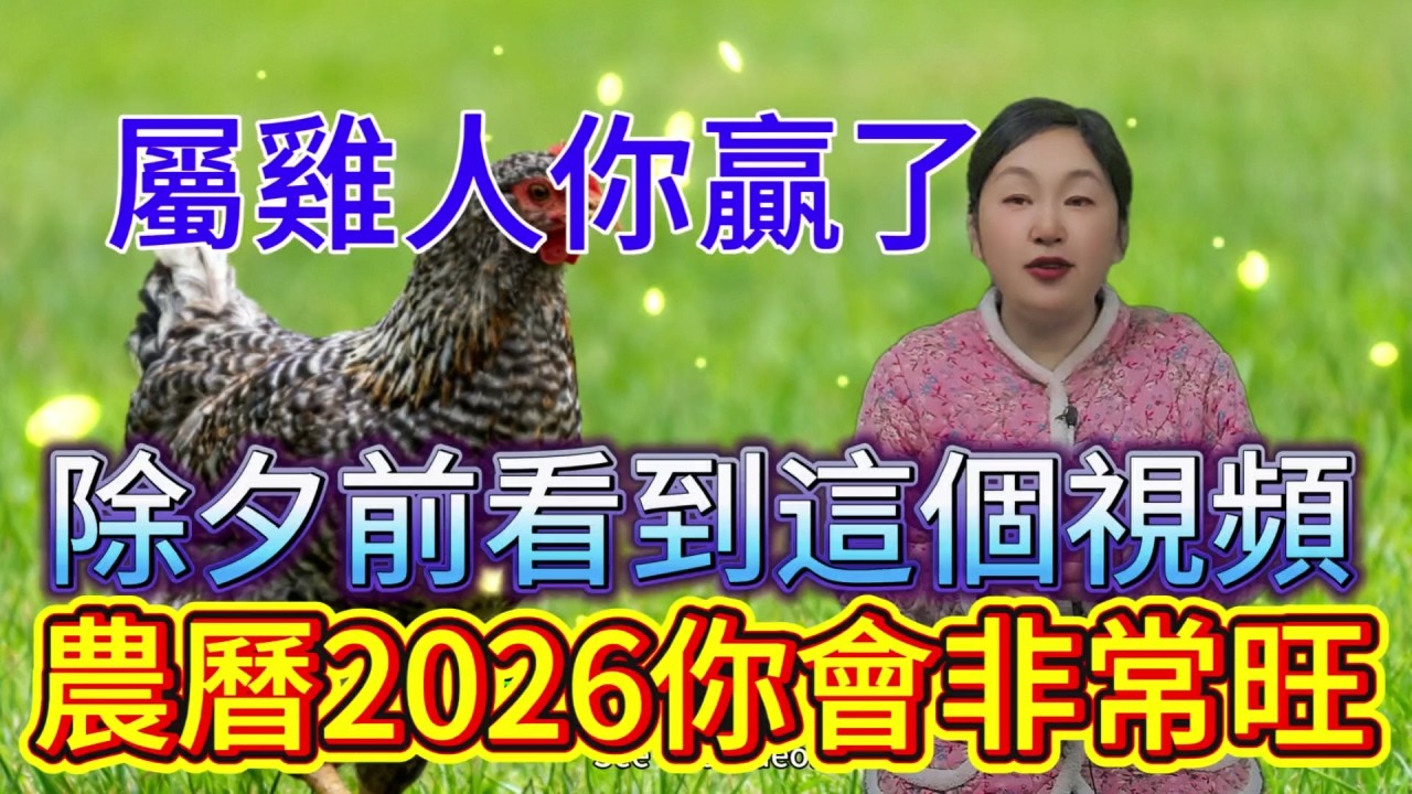 屬雞人你贏了！如果你在除夕（2 月 16 日）前看到這個視頻，農曆 2026 從開春旺到臘月！#運勢 #補財庫旺財氣 #財富 #生肖