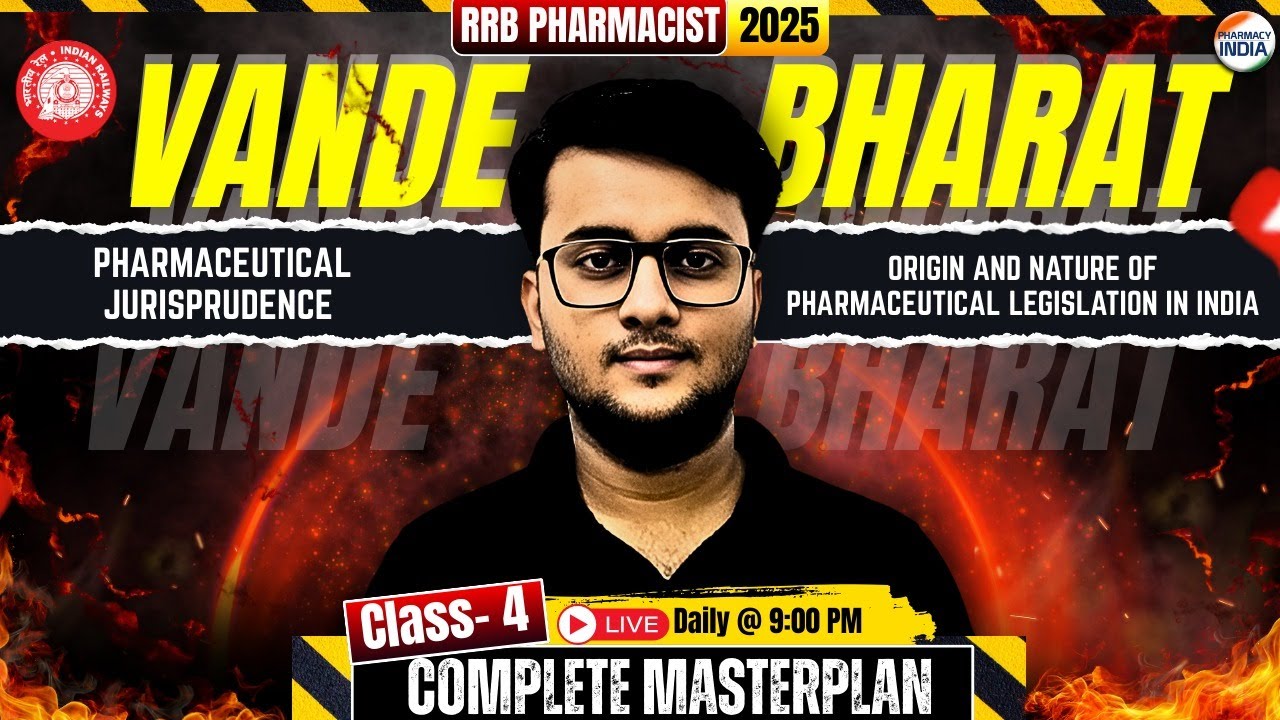 RRB Pharmacist | Pharmaceutical Legislation In India  | Pharmacy Law & Ethics | Vande Bharat Series