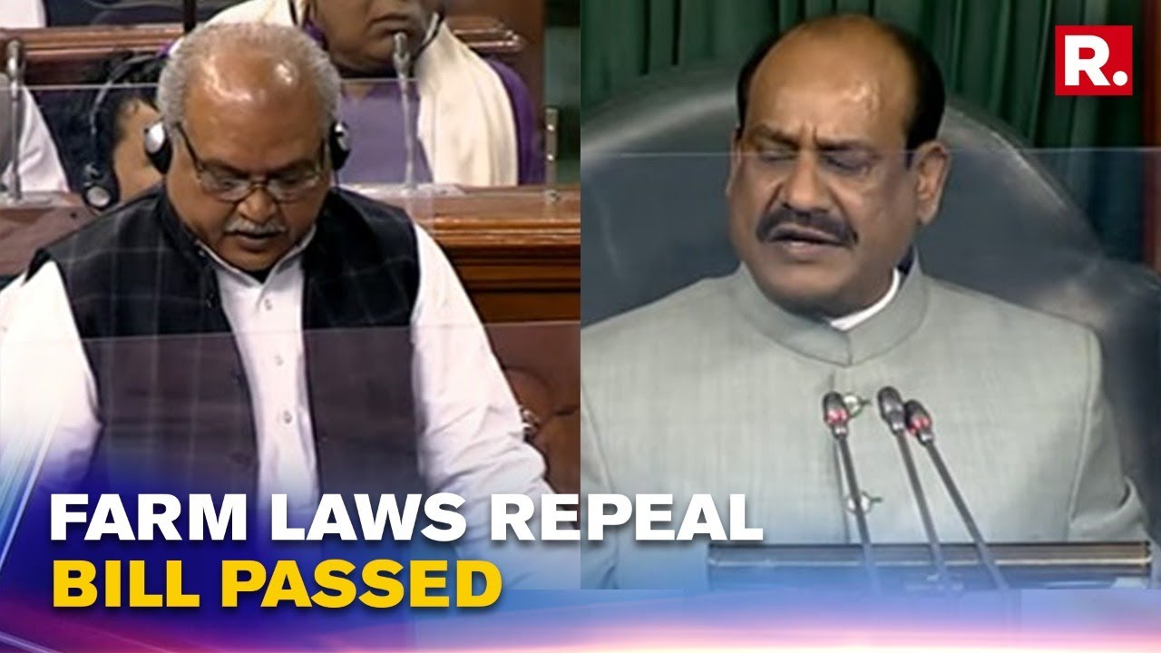The Moment Lok Sabha Passed Farm Laws Repeal Bill 2021 | Chaos In Lok Sabha | Parliament News