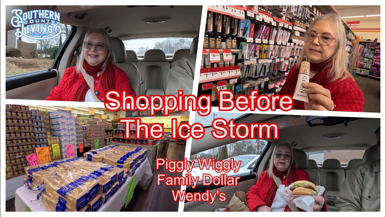 Piggly Wiggly Shopping  --  Family Dollar  --  Wendy's  --  Before The Snow and Ice Storm Gets Here