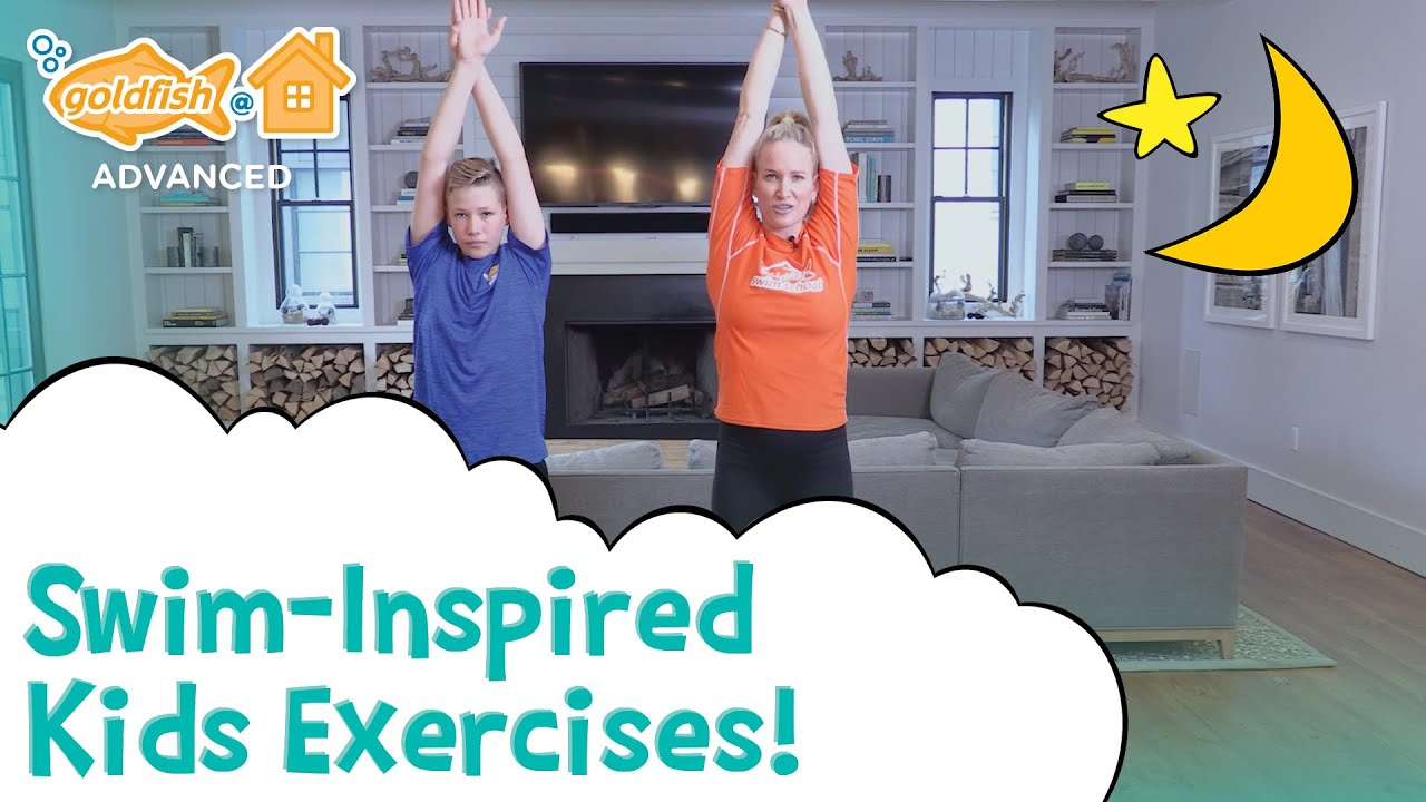 Kids Swim Exercises (Advanced: Freestyle Push Off & Breakout) | Goldfish At Home