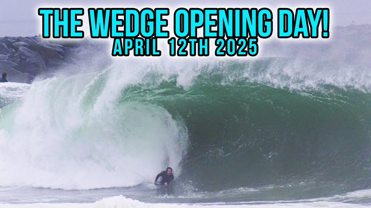 OPENING DAY AT THE WEDGE!!! INSANE WAVES & WIPEOUTS!!! (April 12th 2025 RAW Video)