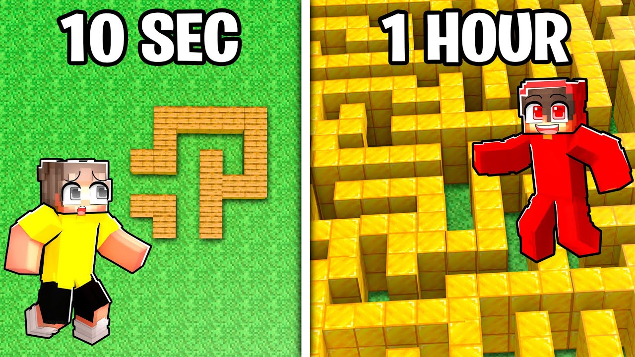 GIANT MAZE Build Challenge: 10 Seconds vs 1 Hour
