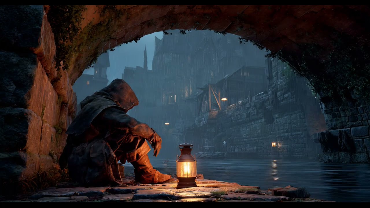 Deep Focus Relaxing Music - The Hooded Wanderer in a Rain-Slicked Alley